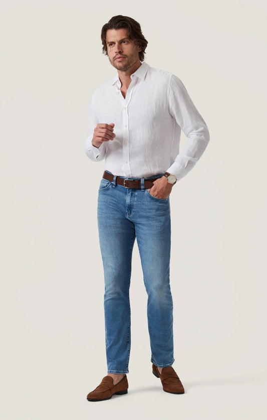 34 Heritage - Charisma Relaxed Straight Jean - Mid Brushed Organic Ultra