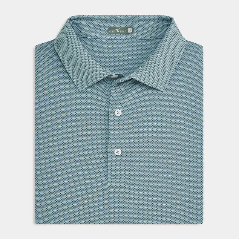 Genteal - Brick Jacquard Polo - Slate