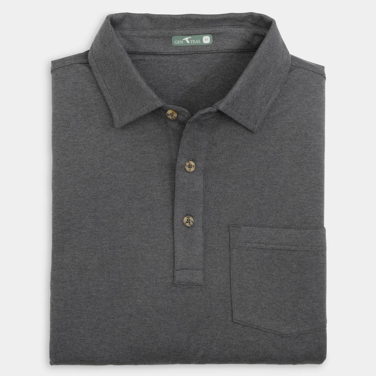Genteal - Wander Long Sleeve Polo - Graphite