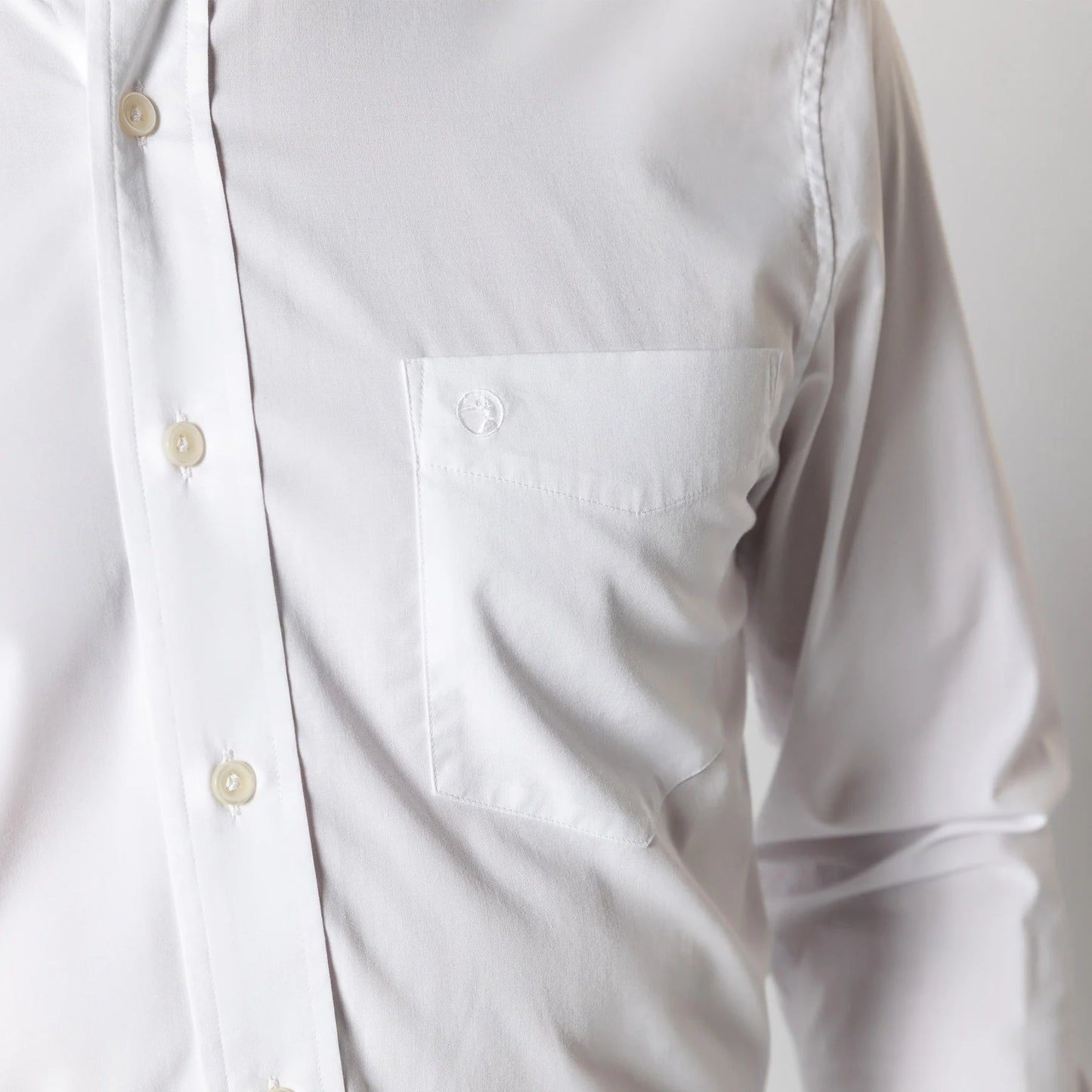 Duckhead - Long Sleeve Performance Poplin Sports Shirt - Boyce Solid - White