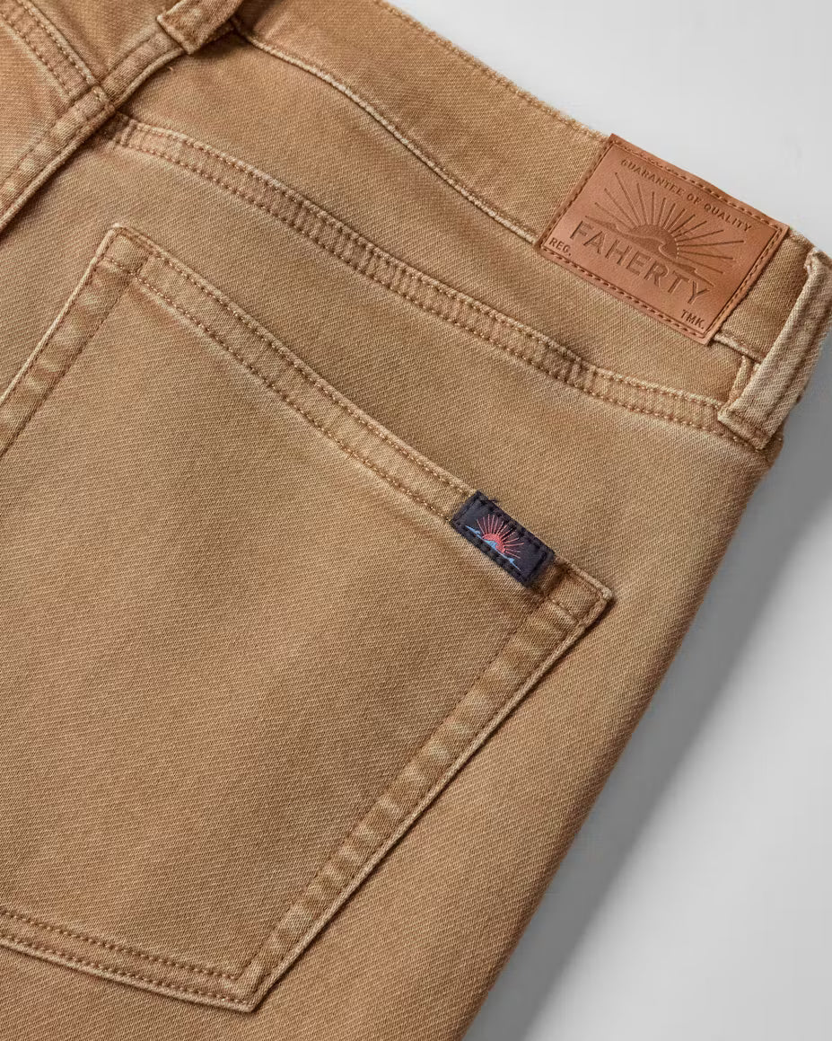 Faherty - Stretch Terry 5 Pocket Pant - Elk Brown