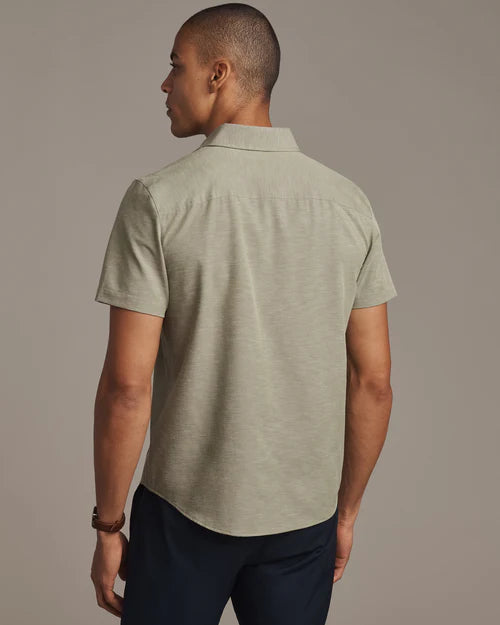 Rhone - Linen- Blend Short Sleeve Shirt - Green Sage