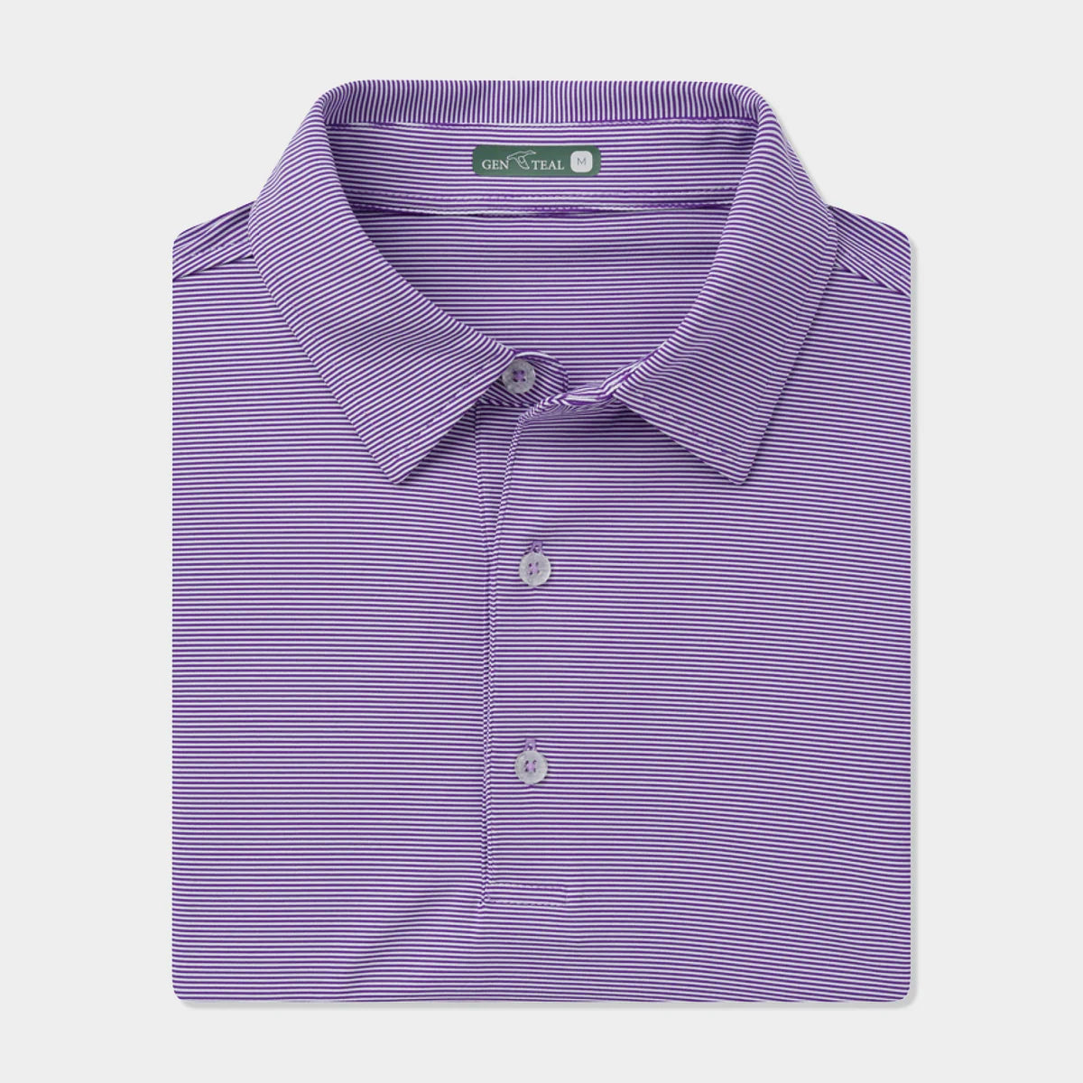 Genteal - Club Pinstripe Performance Polo - Plum