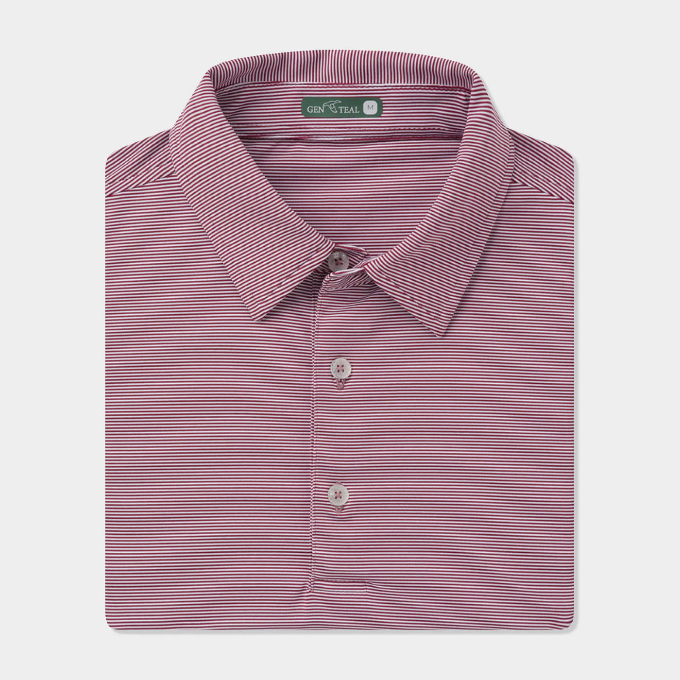 Genteal - Club Pinstripe Performance Polo - Maroon