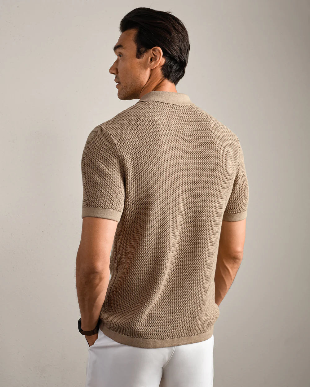 Rhone - Coastal Johnny Collar Polo - Teak Brown