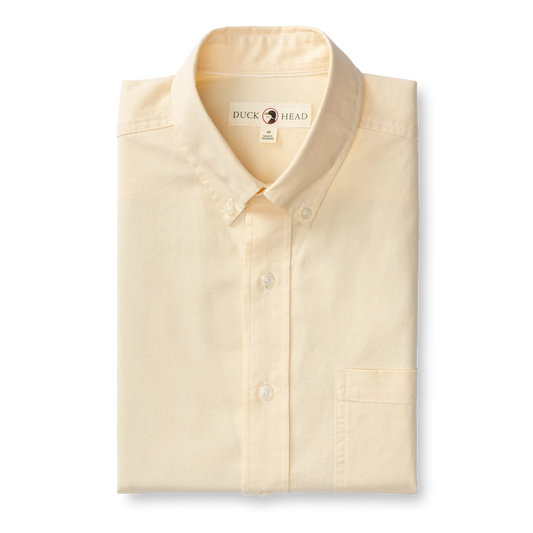 Duckhead - Long Sleeve Cotton Oxford Sport Shirt - Morris Solid - Pale Yellow