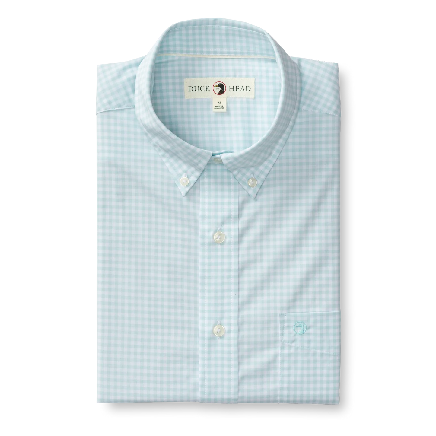 Duckhead - Long Sleeve Performance Poplin Sport Shirt - Walton Gingham - Pastel Blue