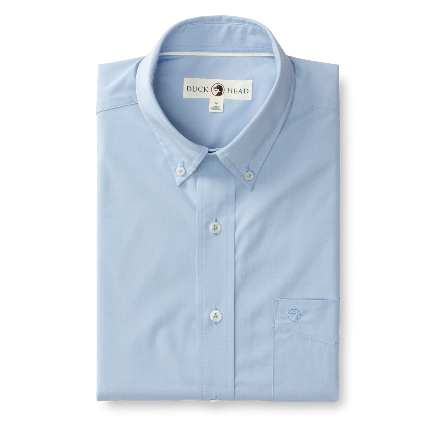 Duckhead - Long Sleeve Performance Poplin Sports Shirt - Boyce Solid - Light Blue