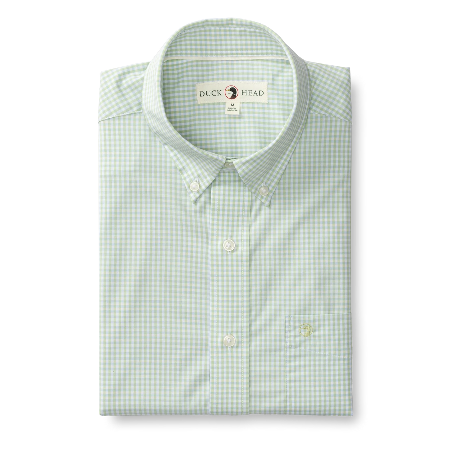 Duckhead - Long Sleeve Performance Poplin Sport Shirt - Mitchell Gingham - Pear Green