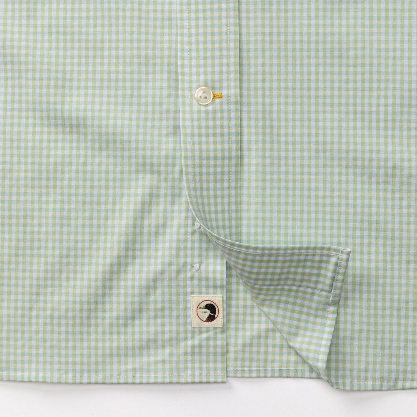 Duckhead - Long Sleeve Performance Poplin Sport Shirt - Mitchell Gingham - Pear Green