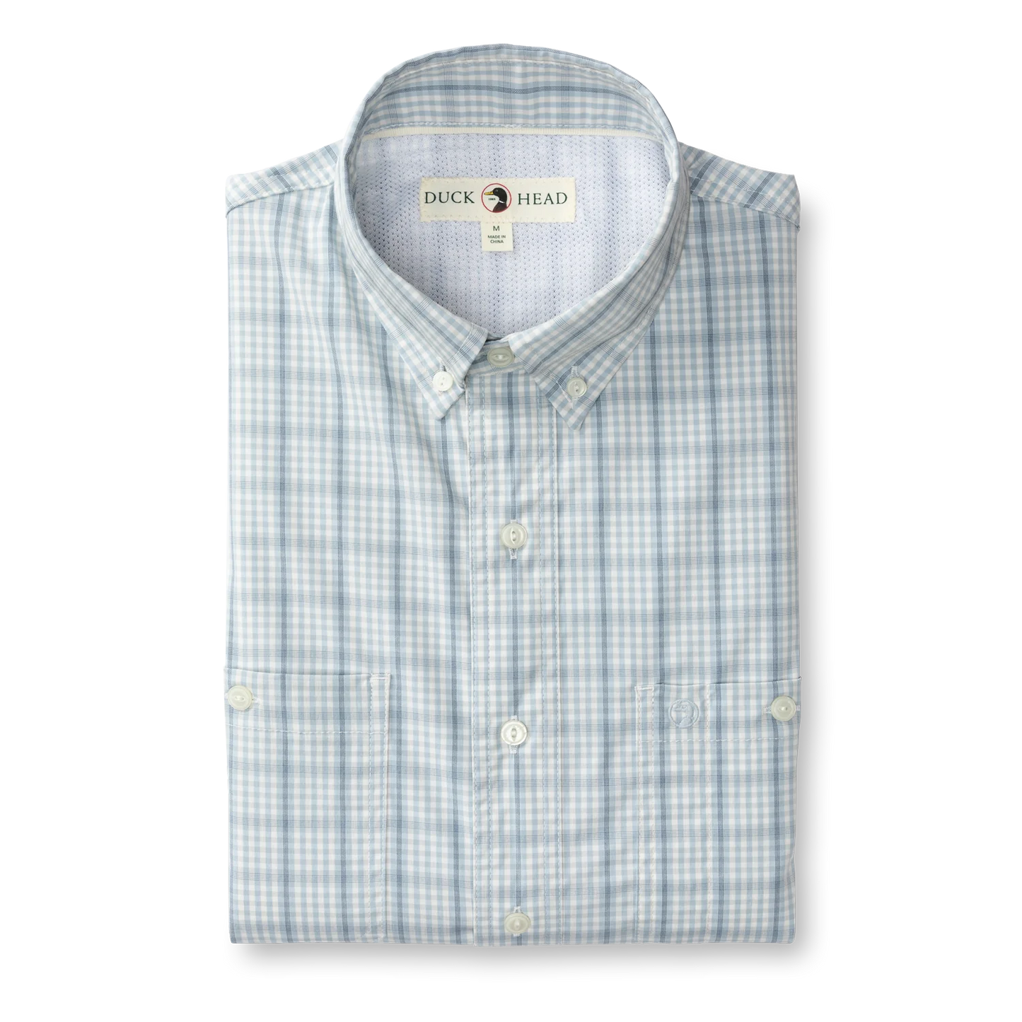 Duckhead - Long Sleeve Performance Poplin Guide Shirt - Dover Plaid - Light Blue