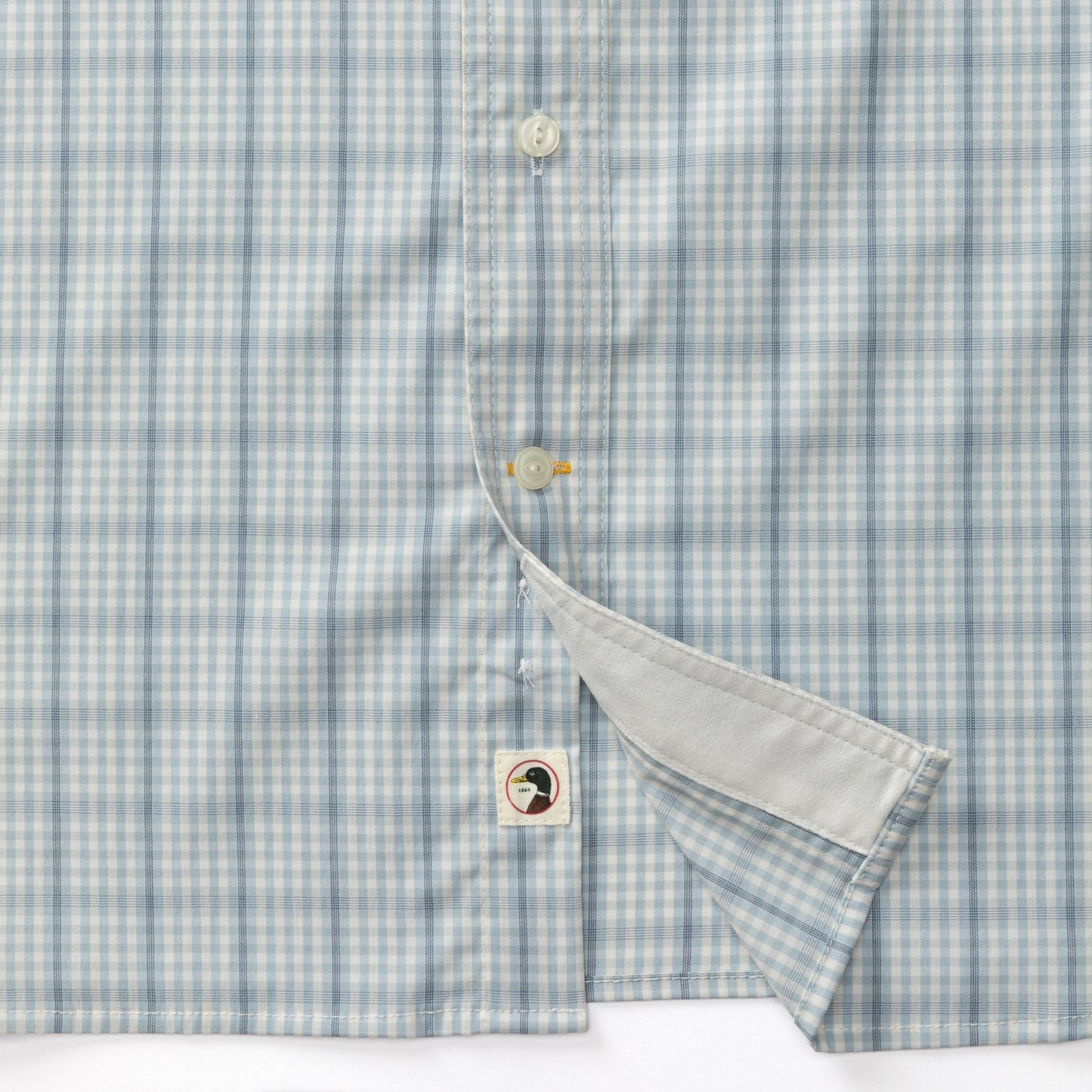 Duckhead - Long Sleeve Performance Poplin Guide Shirt - Dover Plaid - Light Blue