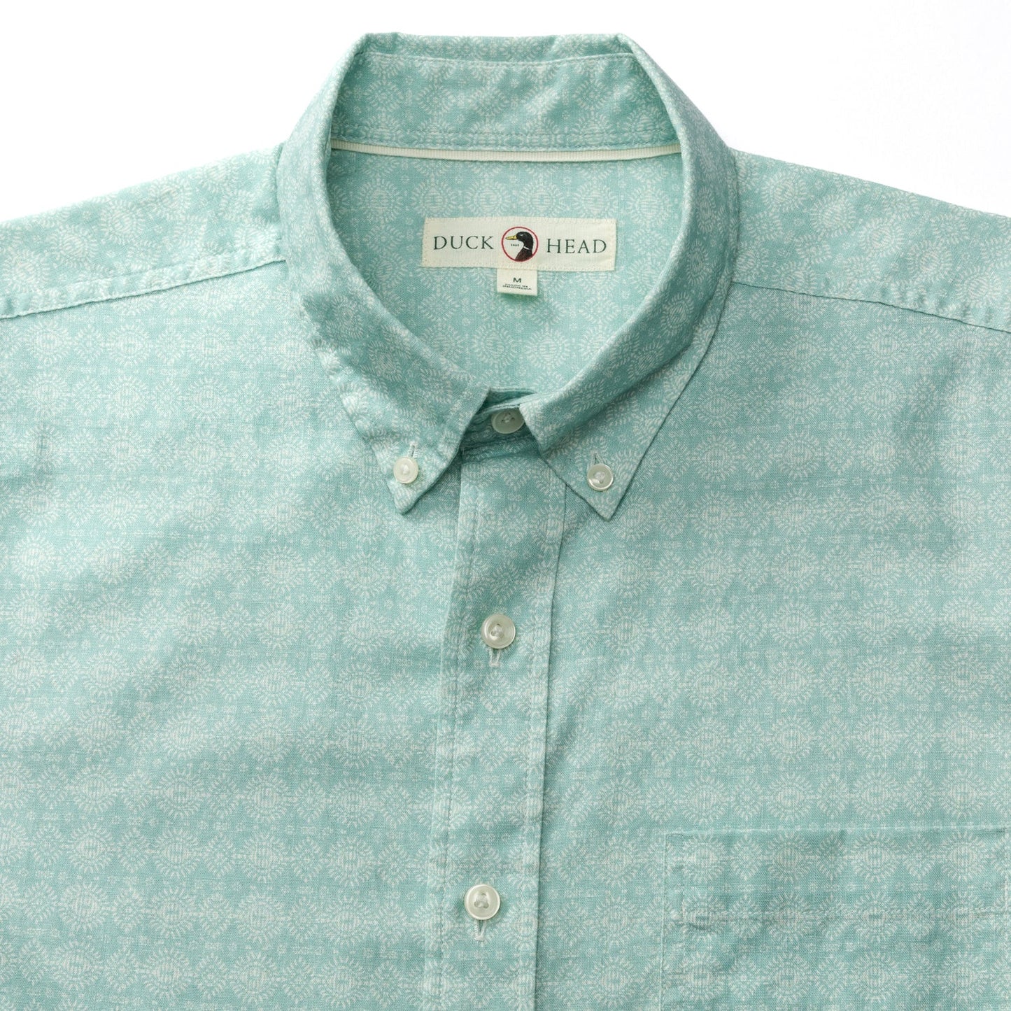 Duckhead - Linen Cotton Oxford Sport Shirt - Hillcrest Print - Marine Blue
