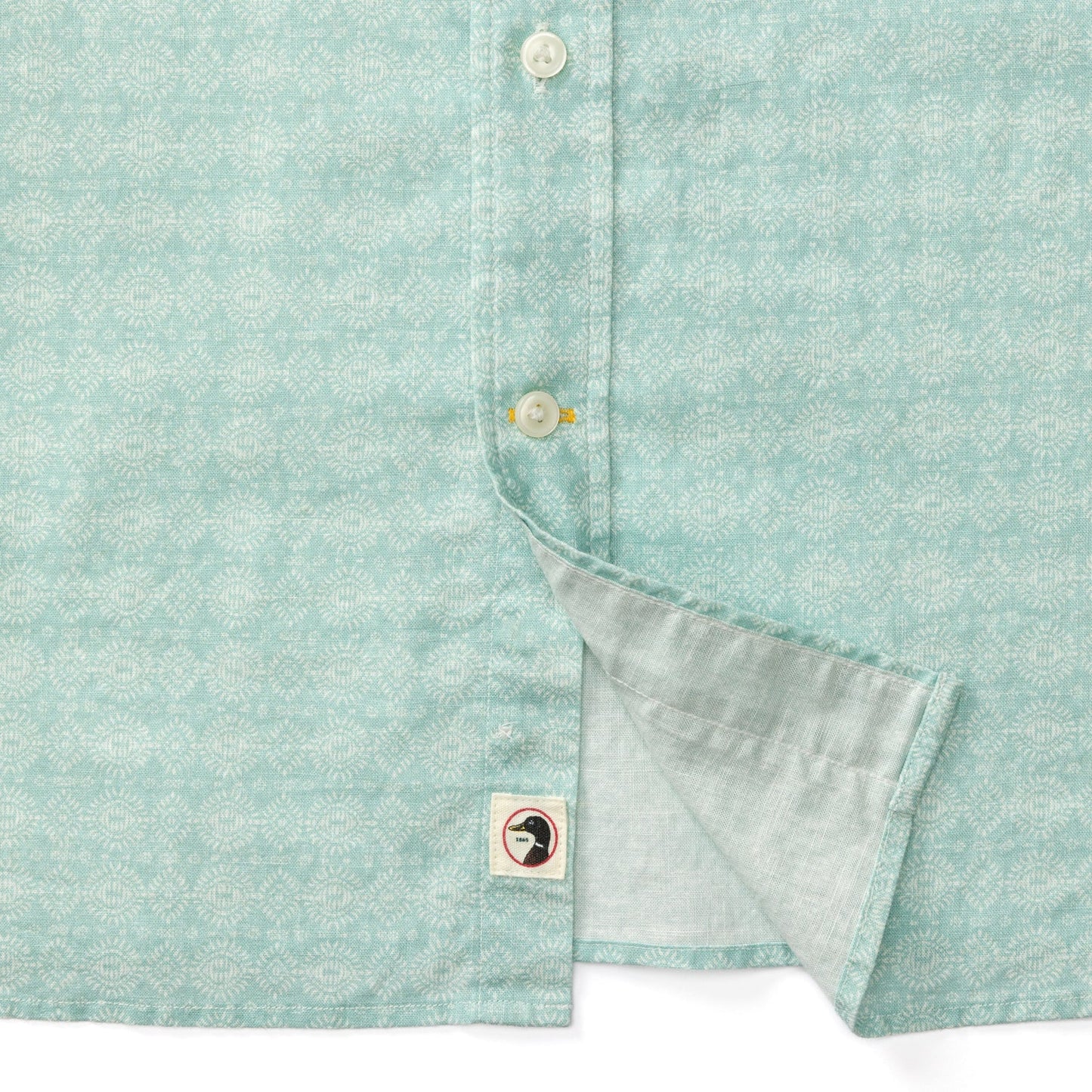 Duckhead - Linen Cotton Oxford Sport Shirt - Hillcrest Print - Marine Blue