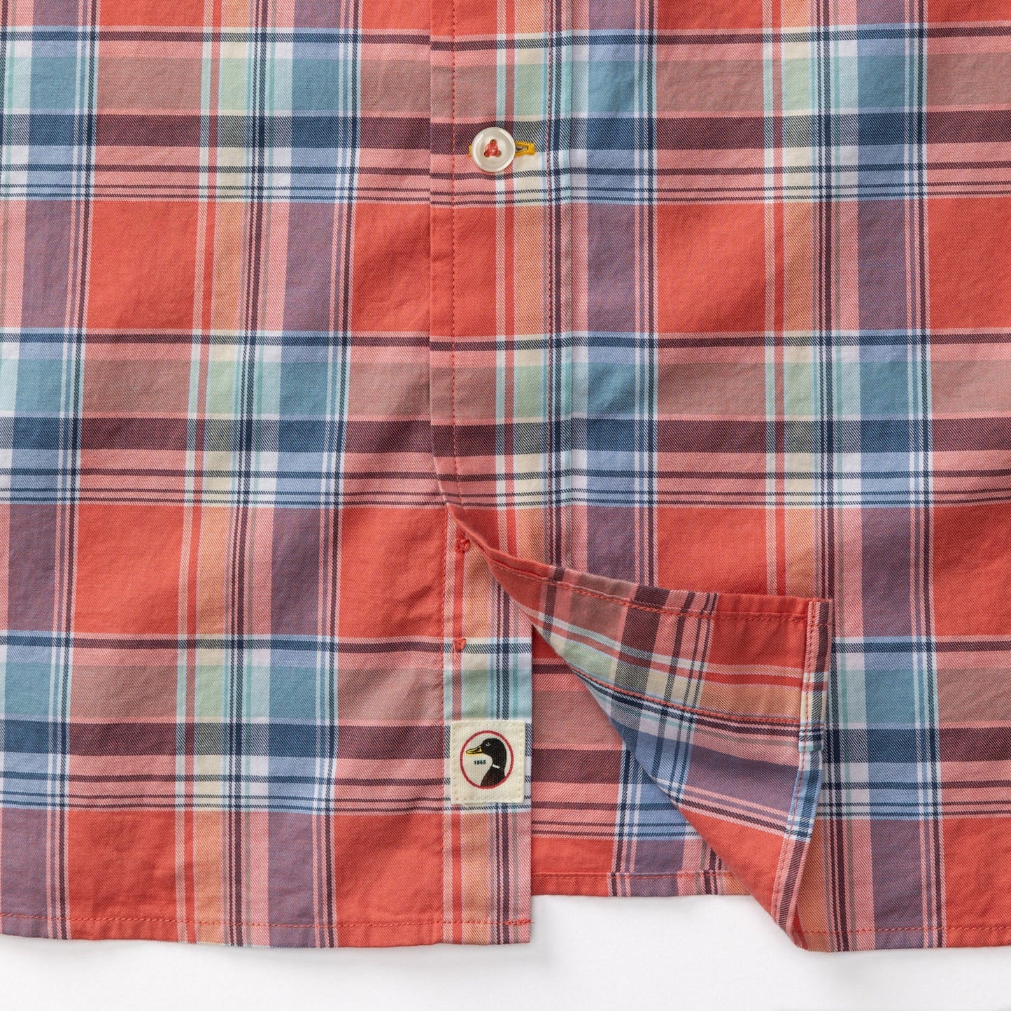 Duckhead - Long Sleeve Cotton Twill Sport Shirt - Boone Plaid - Sunwashed Red