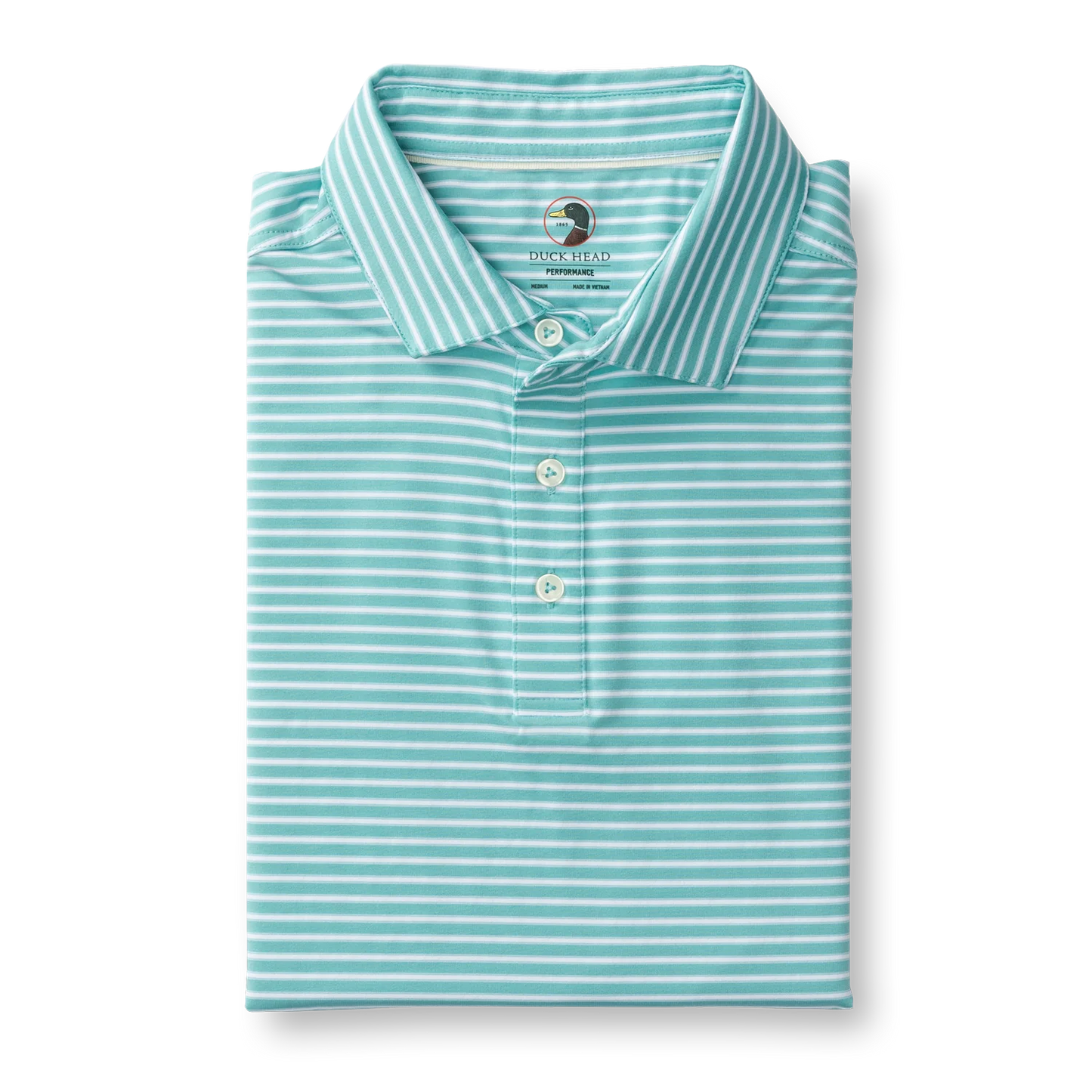 Duckhead - Long Drive Performance Polo - Davis Stripe - Marine Blue