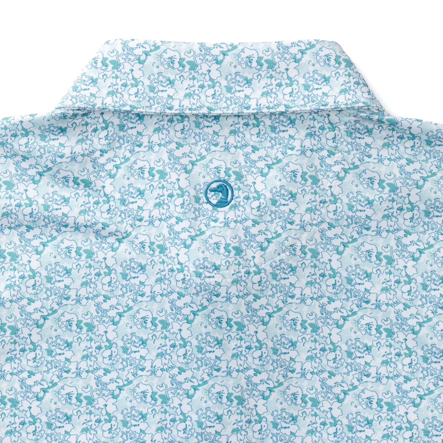 Duckhead - Long Drive Performance Polo - Canopy Floral Print - Pastel Blue