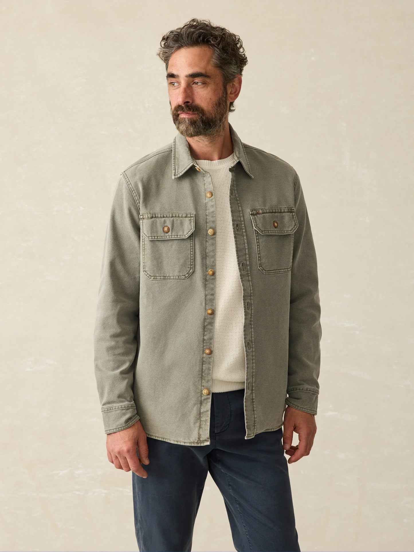 Faherty - Sunwashed CPO - Aspen Olive