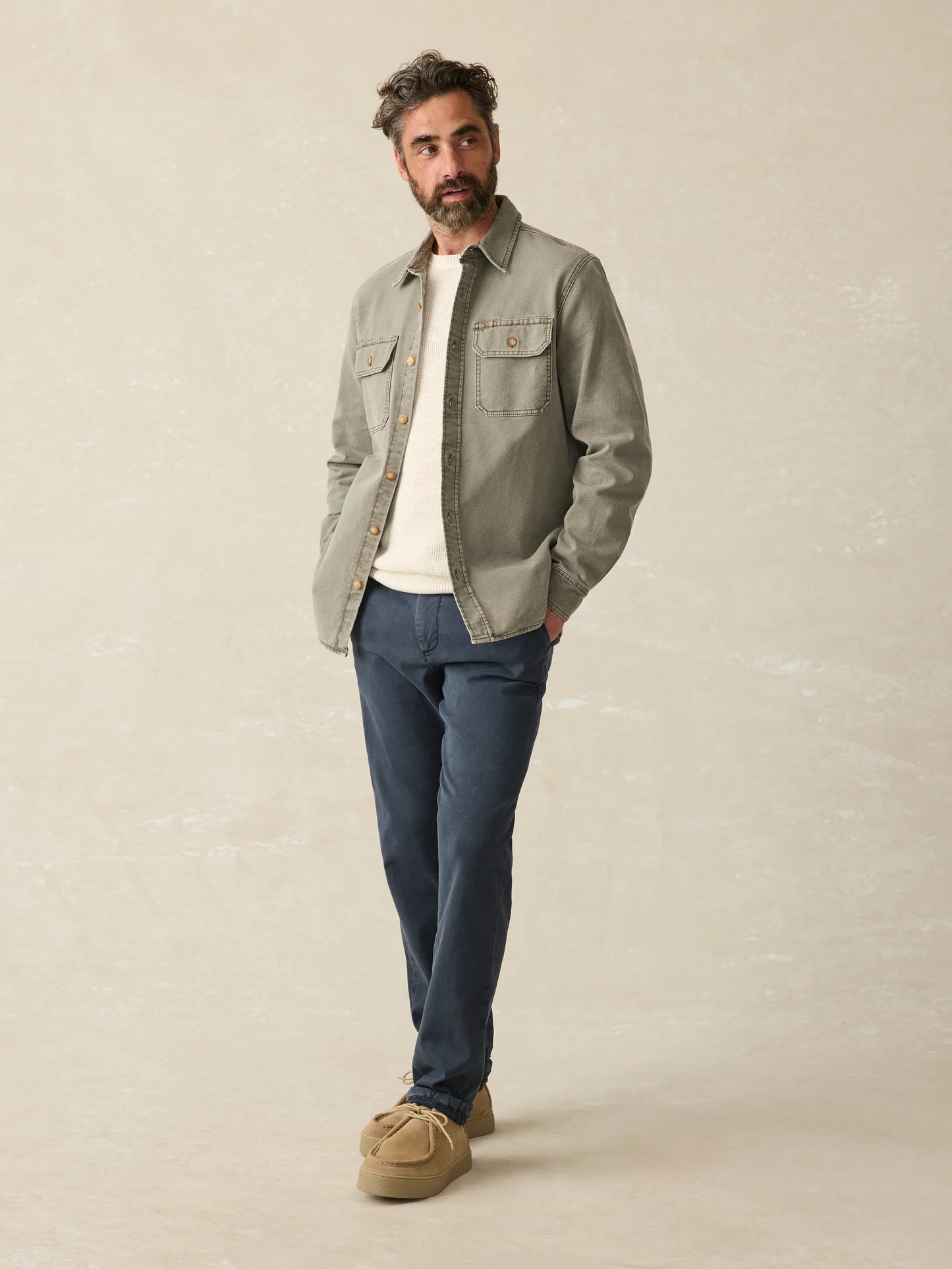 Faherty - Sunwashed CPO - Aspen Olive