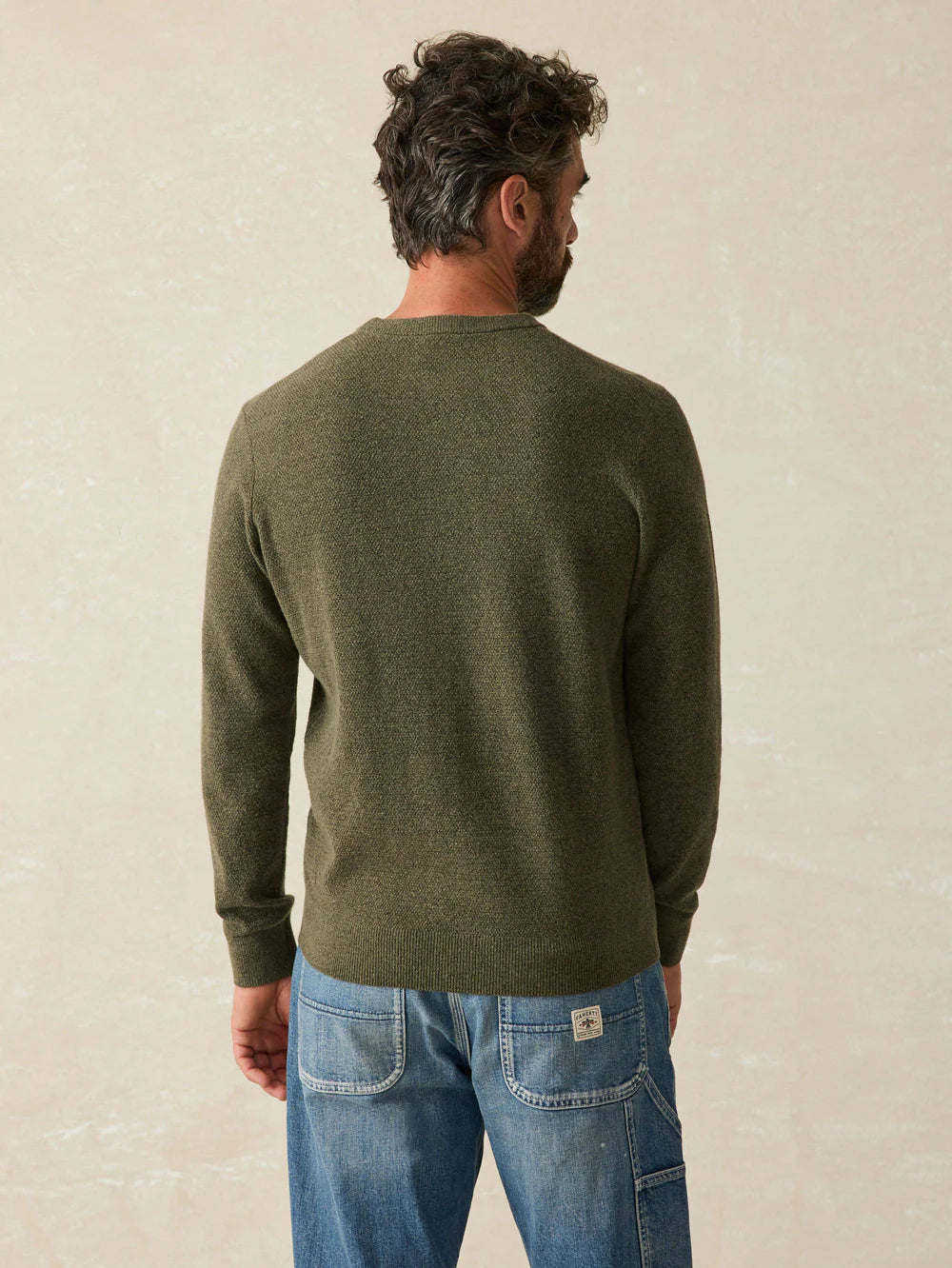 Faherty - Jackson Crew Sweater - Olive Heather