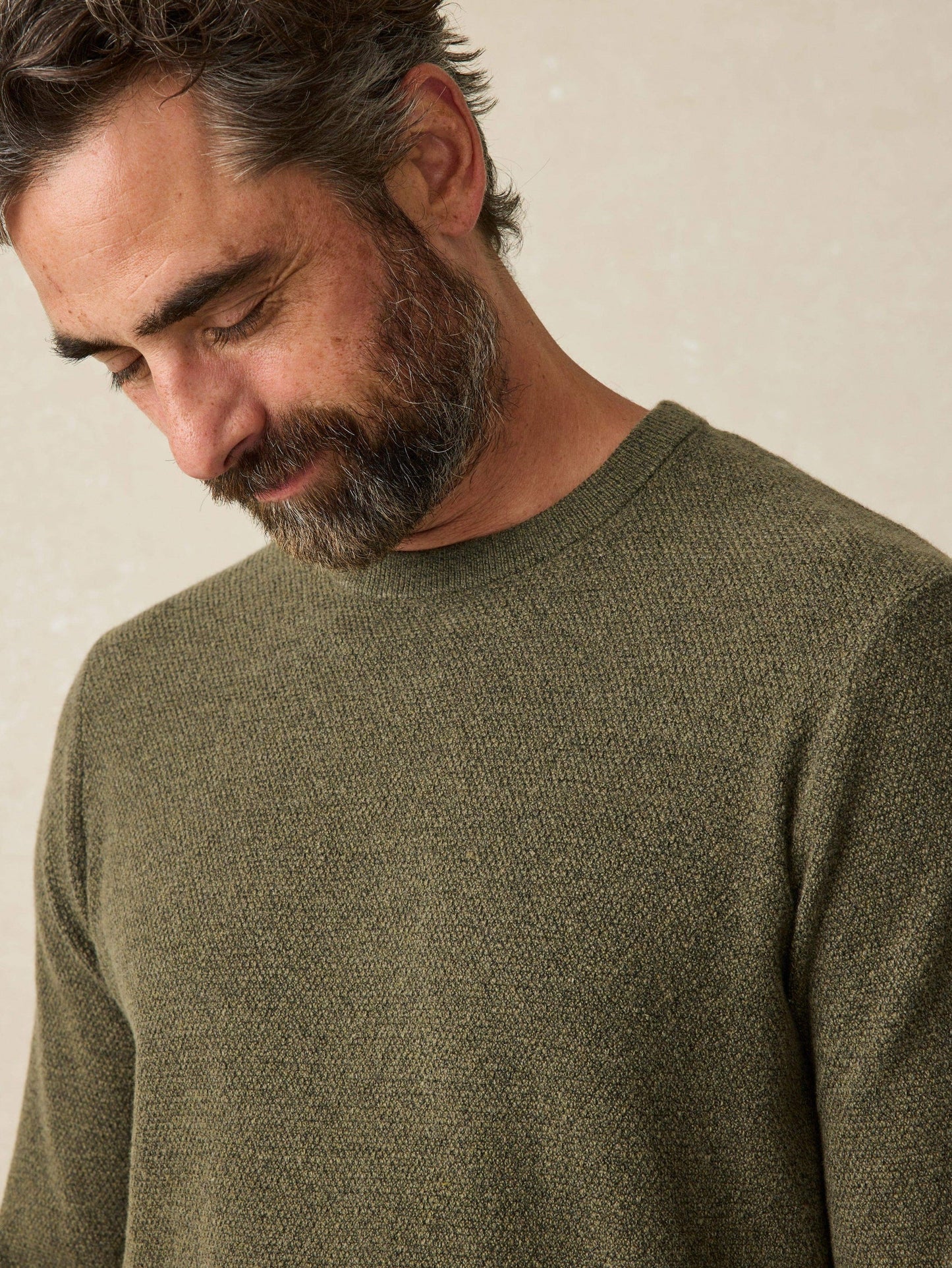 Faherty - Jackson Crew Sweater - Olive Heather