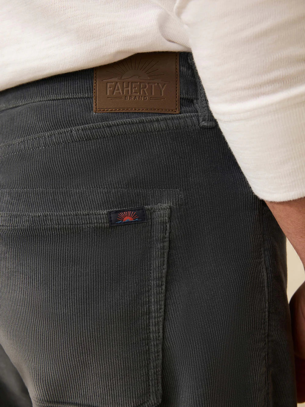 Faherty - Stretch Terry Corduroy 5 Pocket Pant - Steel River