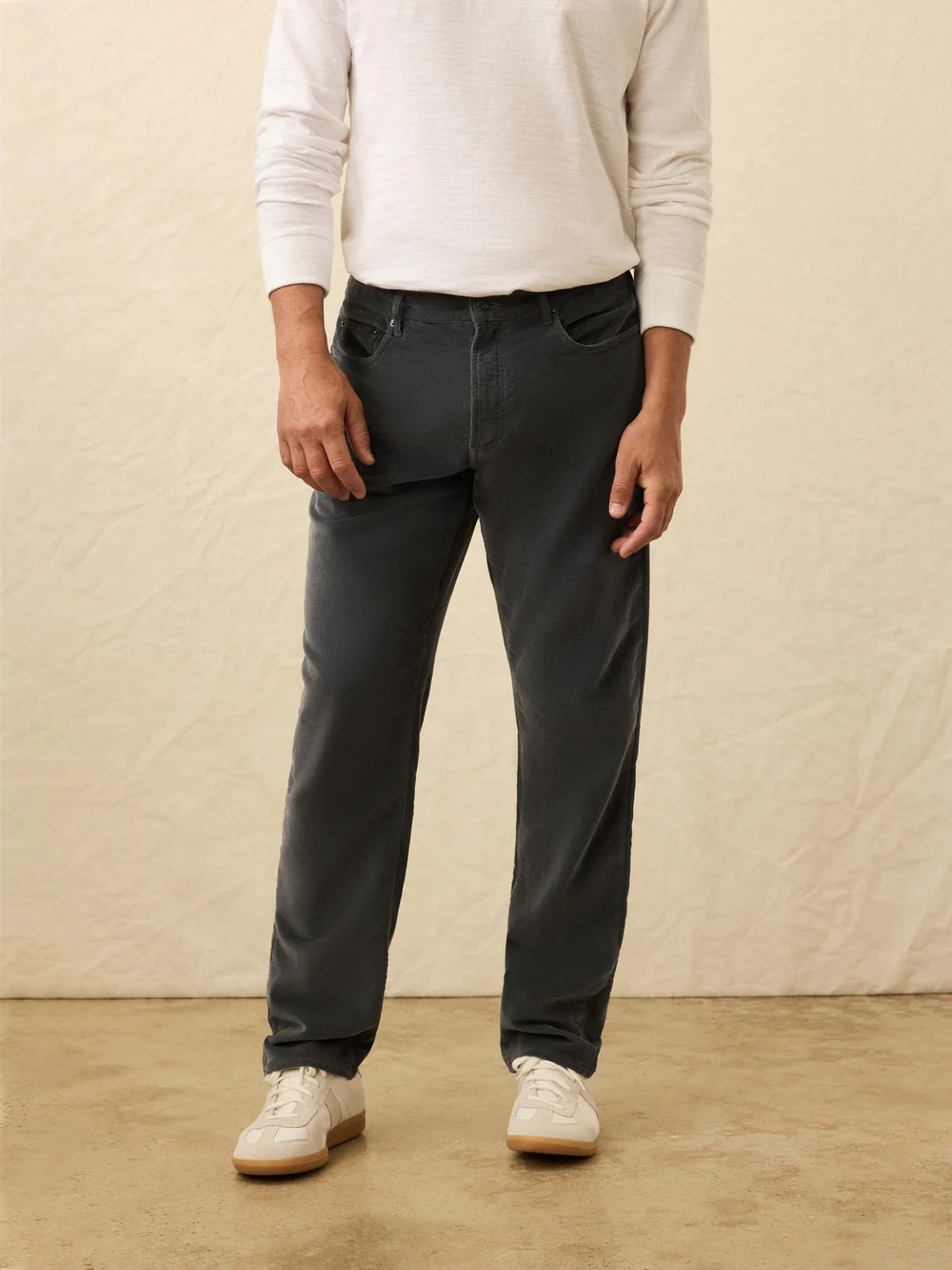 Faherty - Stretch Terry Corduroy 5 Pocket Pant - Steel River