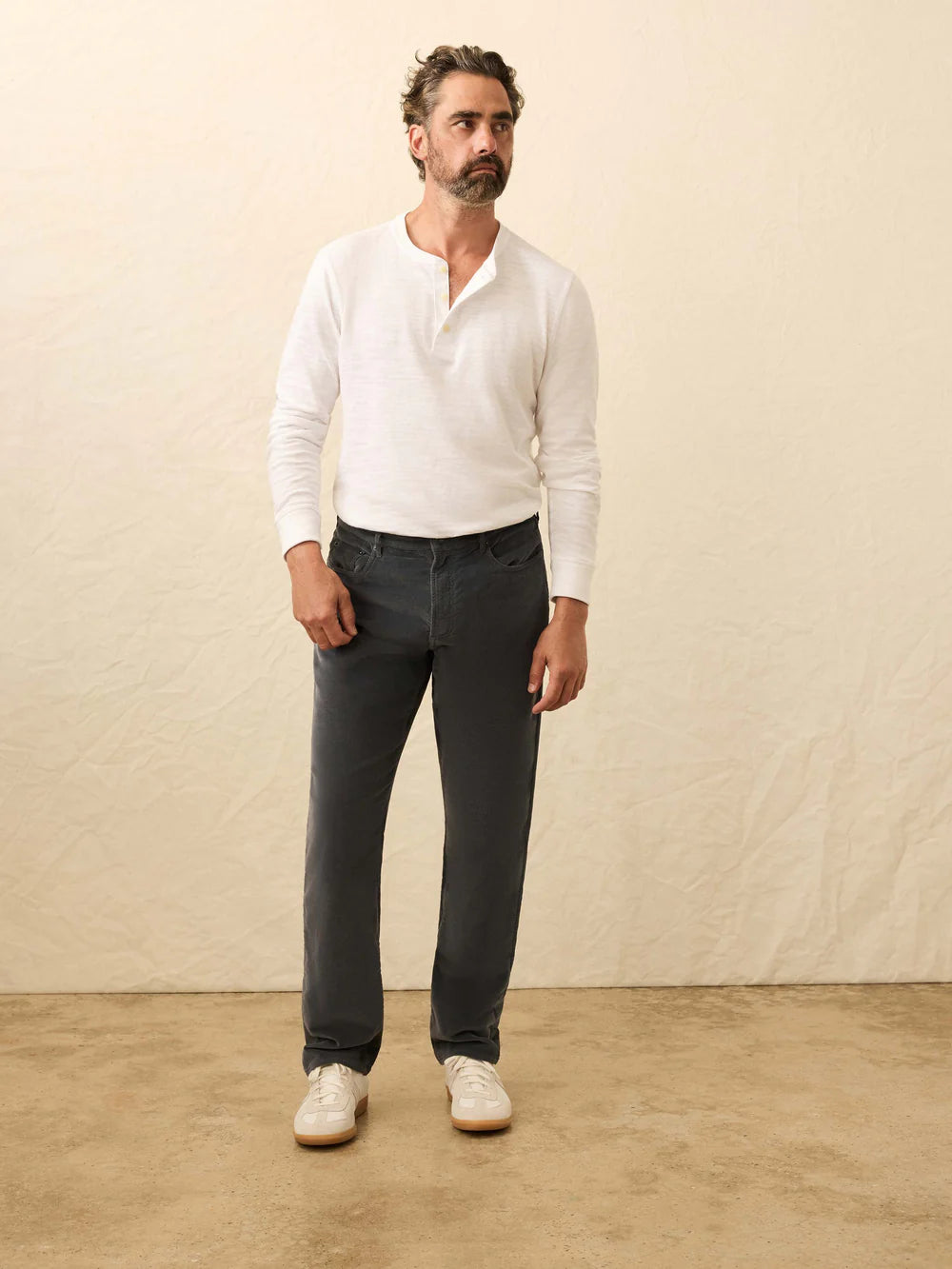 Faherty - Stretch Terry Corduroy 5 Pocket Pant - Steel River