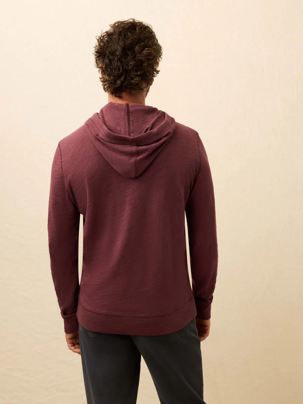 Faherty - Sunwashed Slub Hoodie - Mahogany