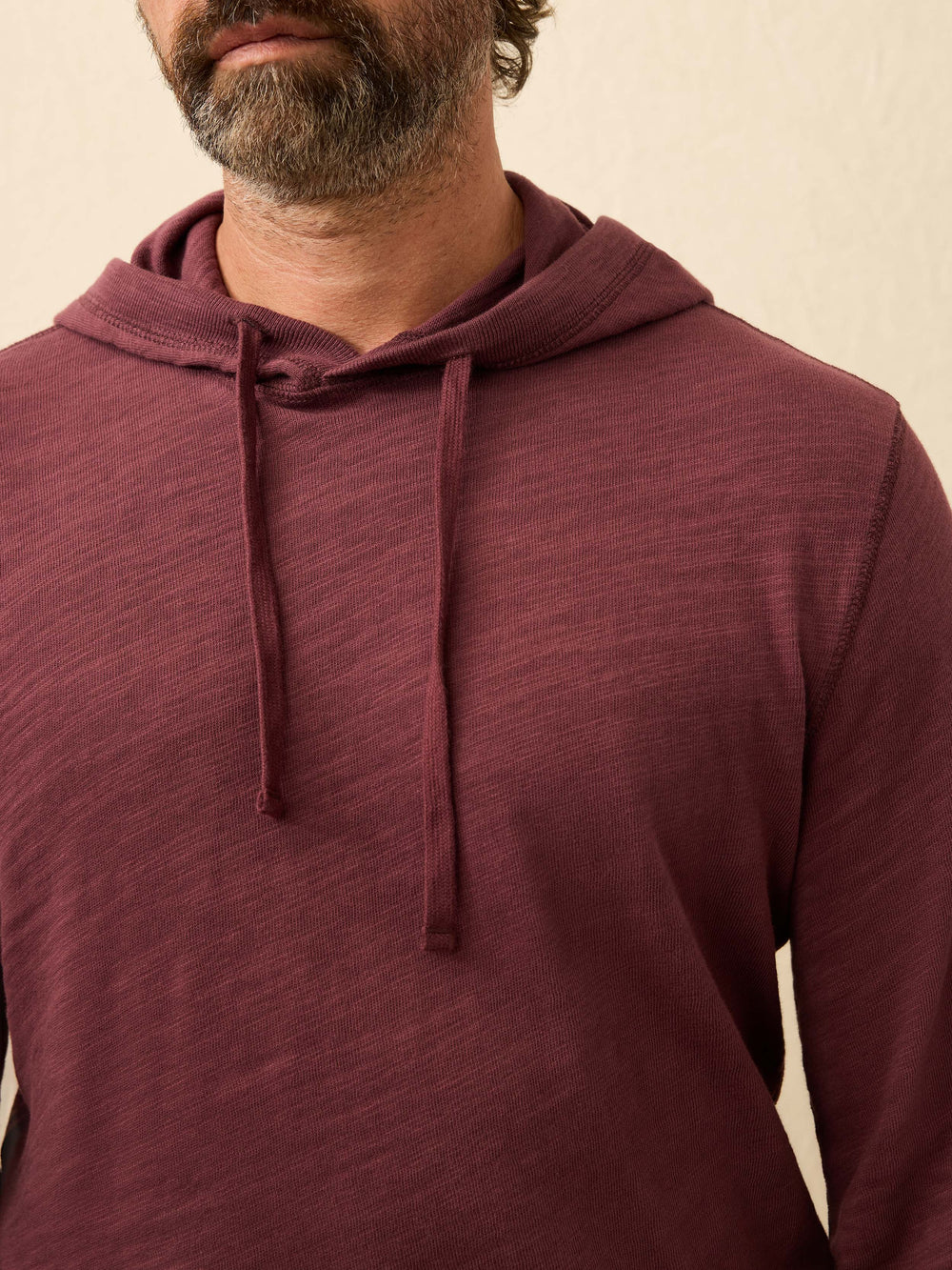 Faherty - Sunwashed Slub Hoodie - Mahogany