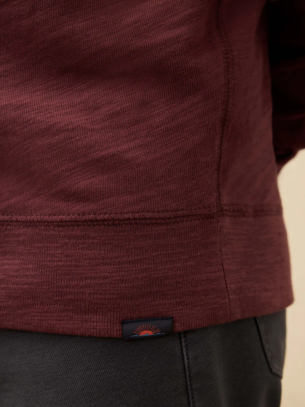 Faherty - Sunwashed Slub Hoodie - Mahogany