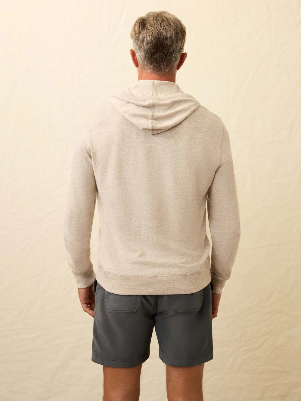 Faherty - Sunwashed Slub Hoodie - Oat Plains Heather