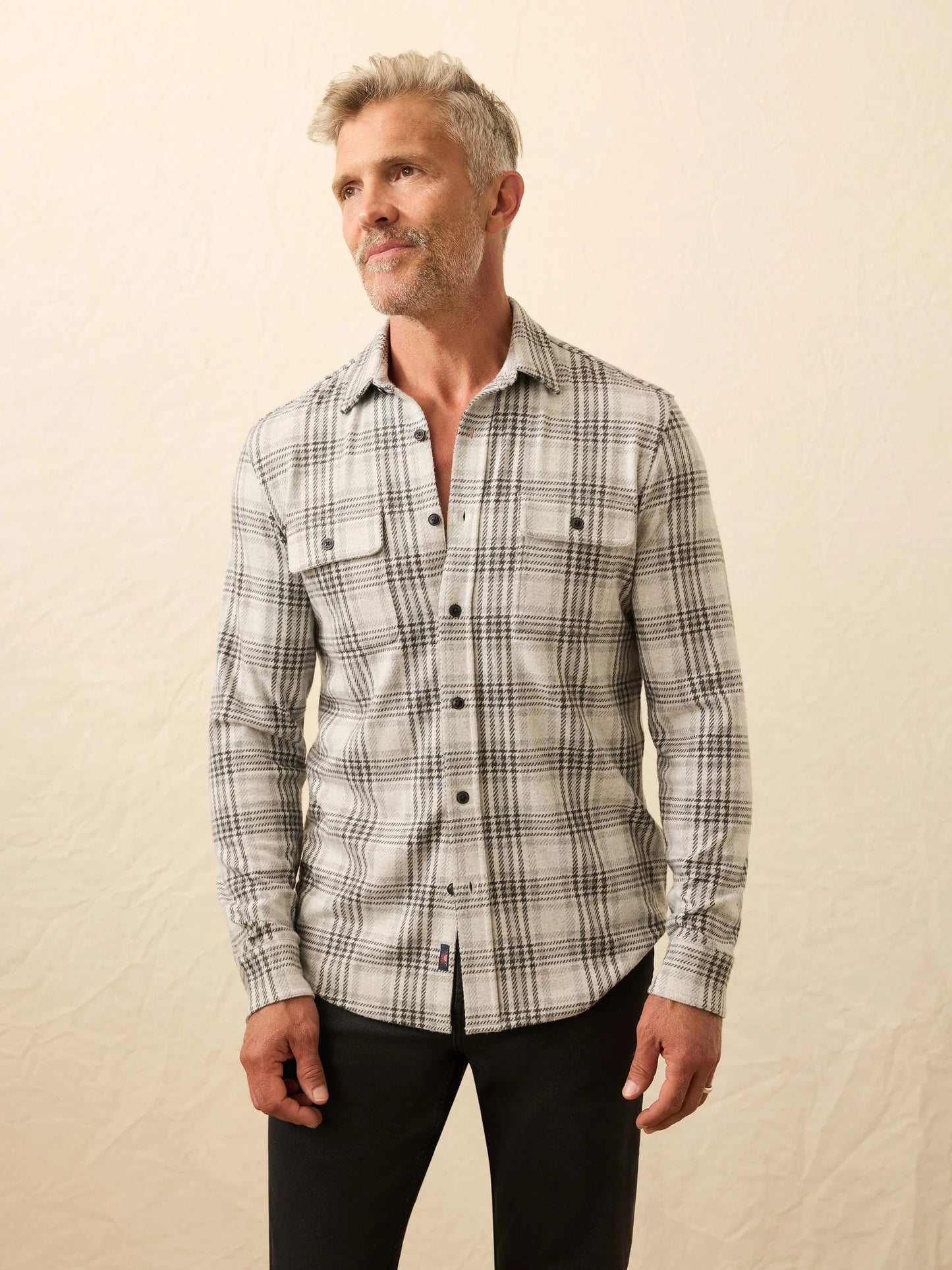 Faherty - Legend Sweater Shirt - Charcoal Cream