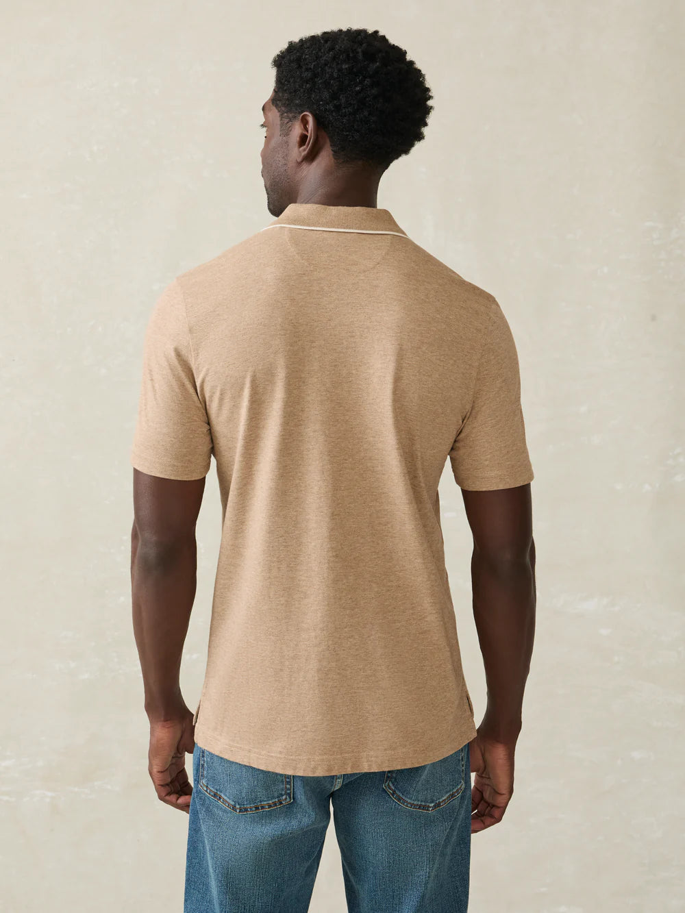 Faherty - Short Sleeve Movement Pique Polo - Driftwood Island Heather