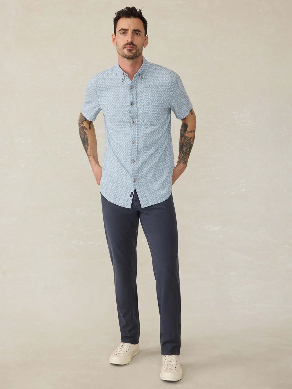 Faherty - Stretch Terry 5-Pocket Pant - Navy