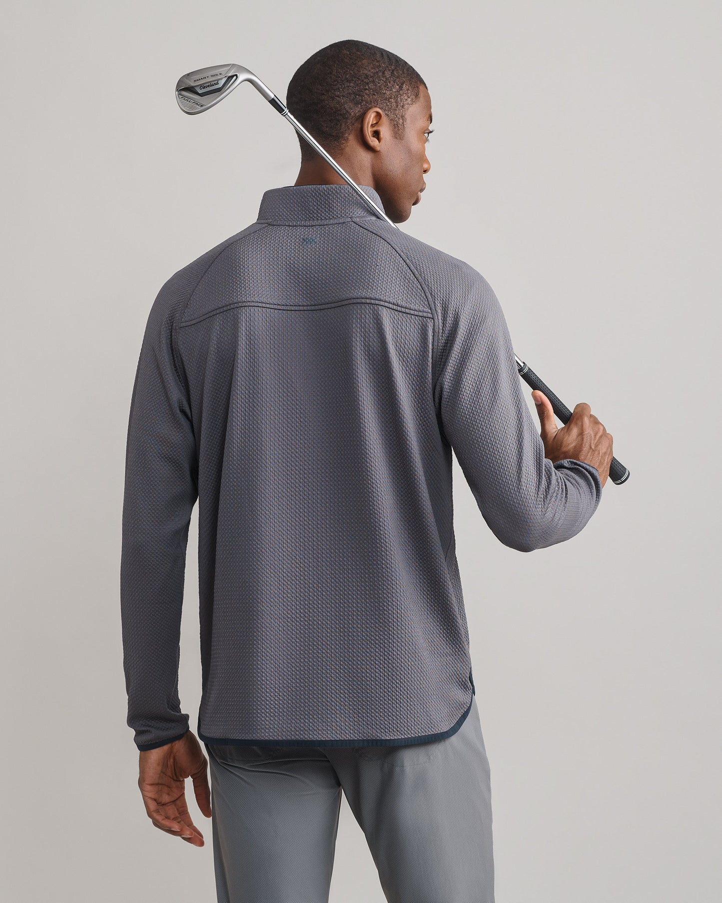 Rhone - Founder's Golf 1/4 Zip - Gravel/True Navy