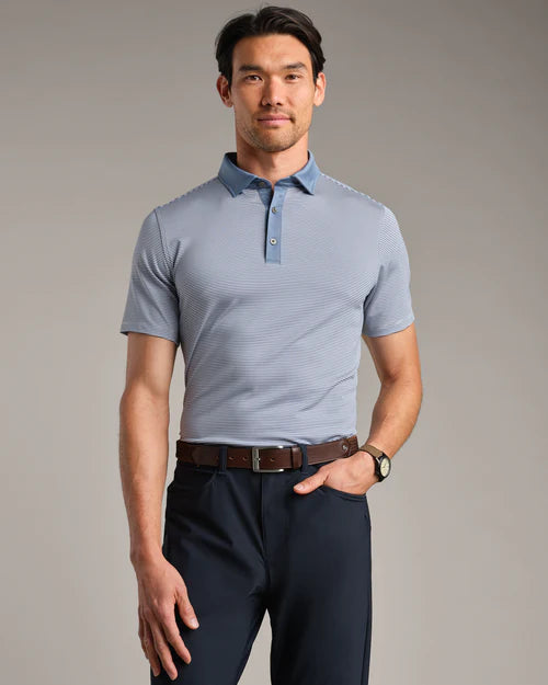 Rhone - Golf Sport Polo - Blue Stripe