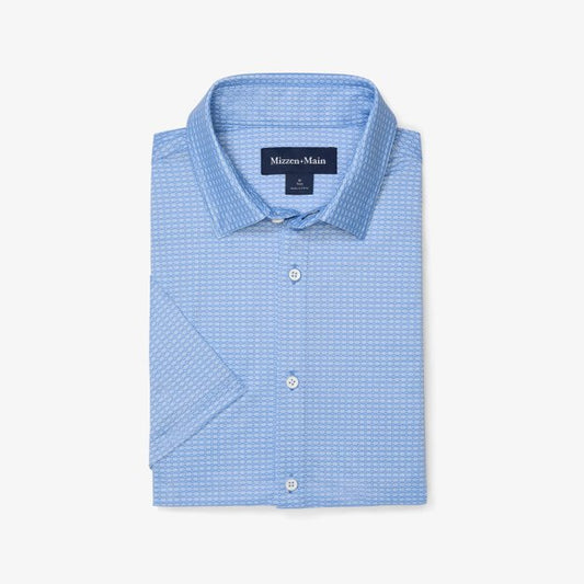Mizzen + Main - Halyard Short Sleeve Shirt - Provence Woven Tile