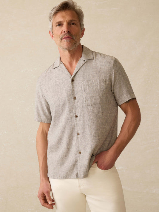 Faherty - Short Sleeve Breeze Camp Shirt - Stone Coast