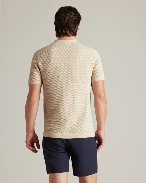 Rhone - Johnny Collar Polo - Sandstone/White