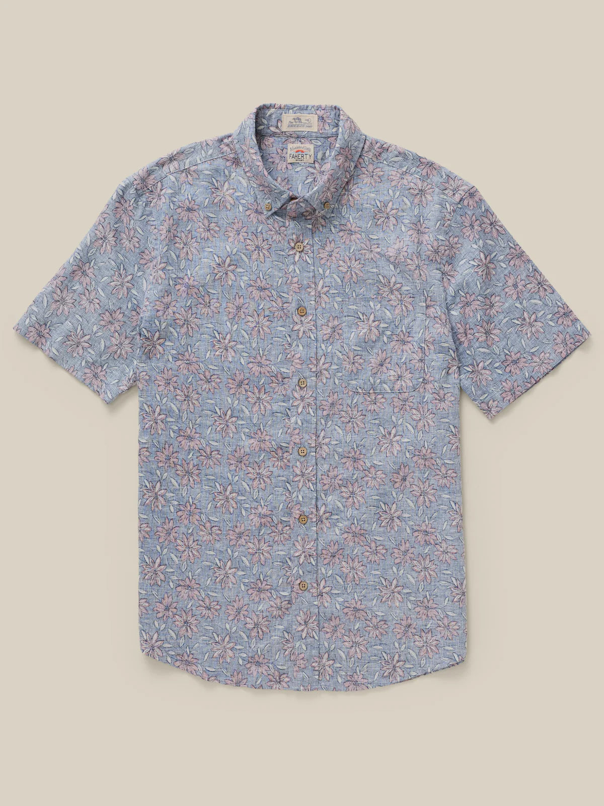 Faherty - Ss Breeze Shirt - Antique Berry Floral