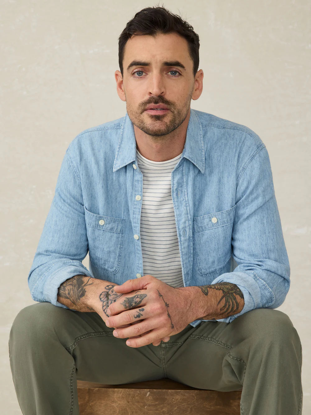 Faherty - The Tried & True Chambray Workshirt - Vintage Indigo