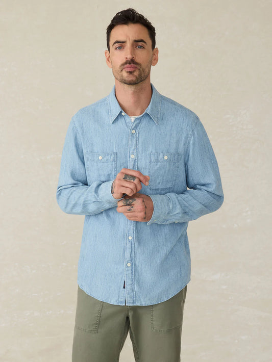 Faherty - The Tried & True Chambray Workshirt - Vintage Indigo