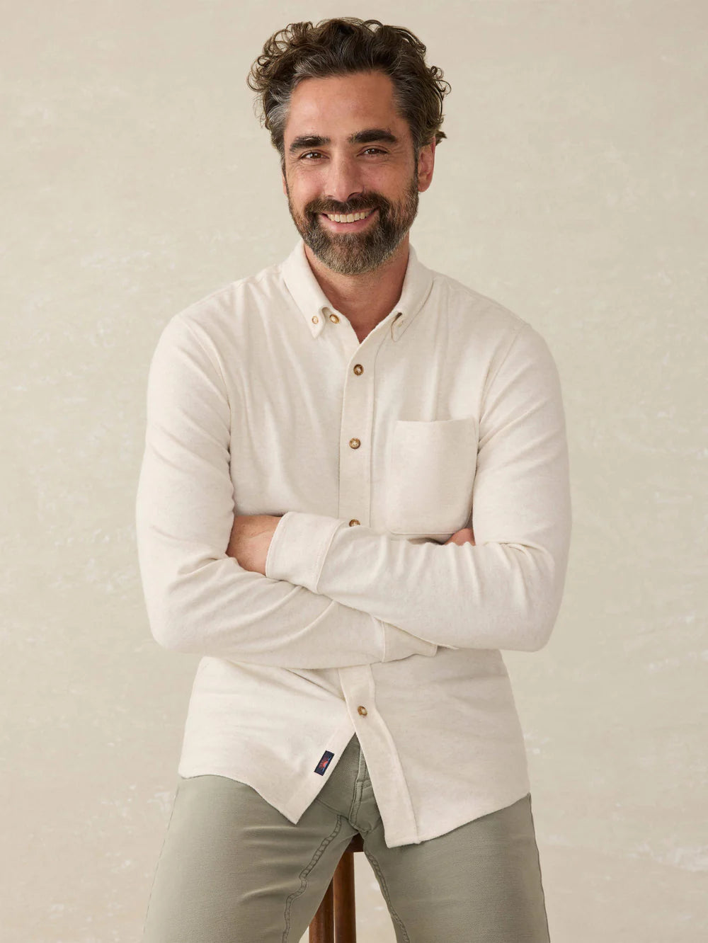 Faherty - Legend Sweater Shirt - Off White