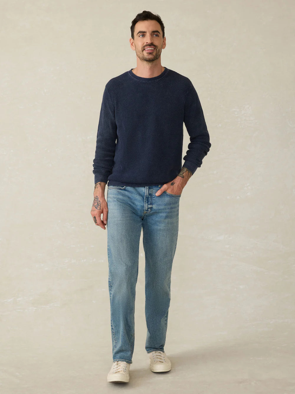 Faherty - Sunwashed Crewneck Sweater - Blue Nights