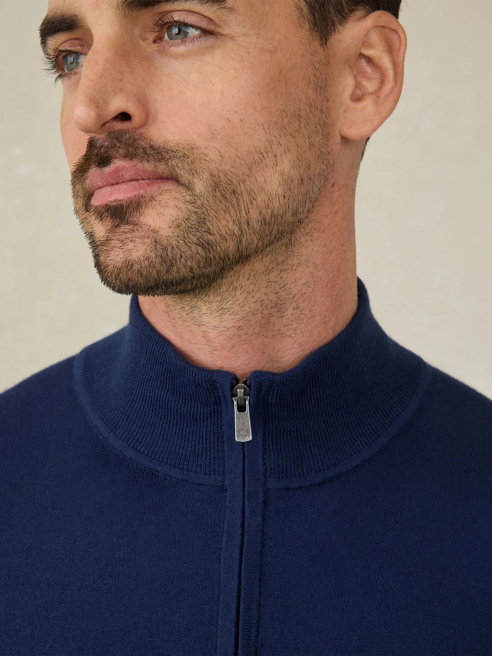 Faherty - Movement Quarter Zip Sweater - Marine Navy Heather