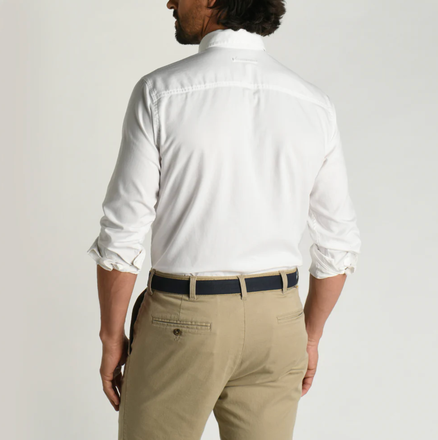 Duck Head - Long Sleeve Cotton Oxford Shirt- Morris Solid - White
