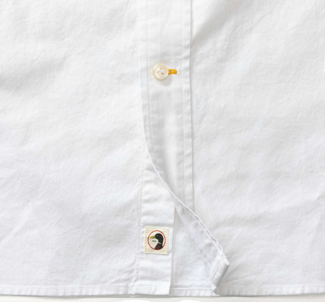 Duck Head - Long Sleeve Cotton Oxford Shirt- Morris Solid - White