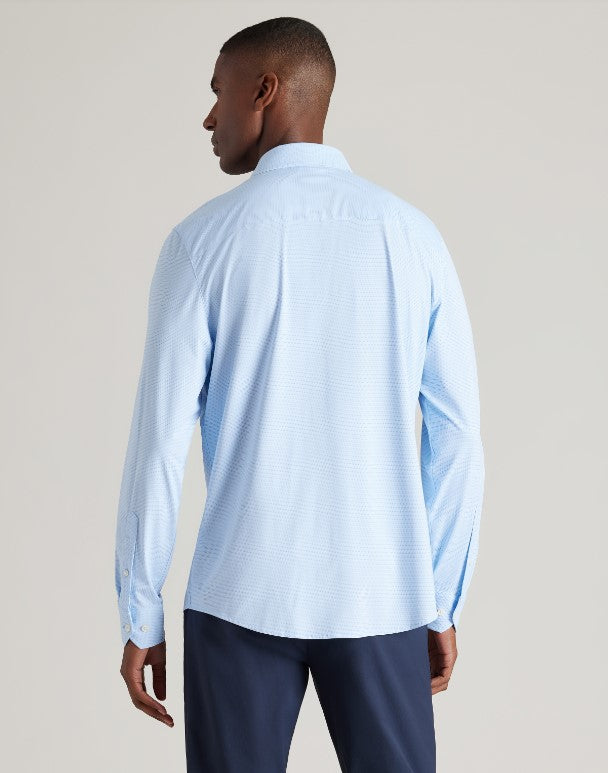 Rhone - Commuter Shirt Semi Spread Collar - Blue Micro Diamond