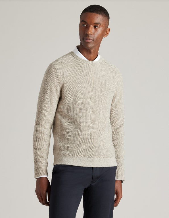 Rhone - Walden Waffle Knit Sweater - Stone Merle